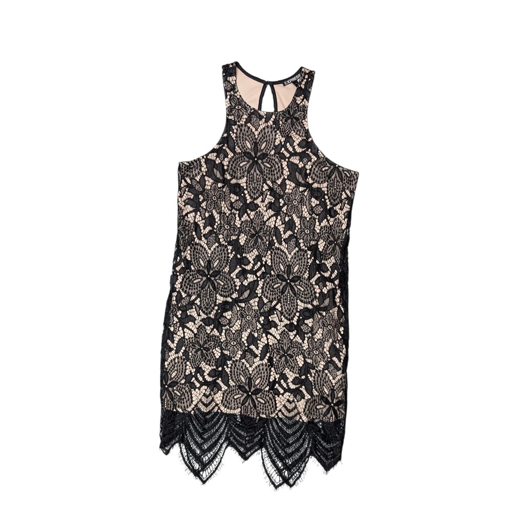 Express Black Lace Flapper Dress